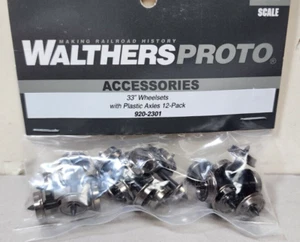 Walthers Proto 920-2301 33" Turned Metal Wheelsets w/ Plastic Axles 12 Pack HO - Picture 1 of 2