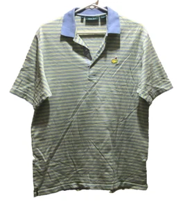 Masters Bobby Jones Golf Augusta Georgia Cotton Blue Yellow Striped Polo Shirt M - Picture 1 of 2