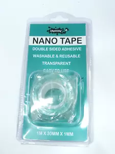 IckySticky Hobby transparent double sided Nano Tape. 1m x 30mm pack. #32012. - Bild 1 von 3