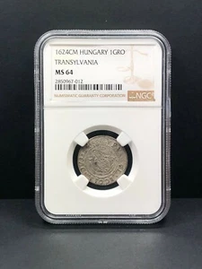 1624 CM Hungary Transylvania 1 Groschen. NGC MS 64. Finest Hungary 1Gro Existing - Picture 1 of 2