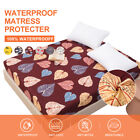 Waterproof Fitted Sheet Floral Printed Mattress Cover 18in Deep Pocket Bed Cover