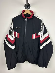 Vintage 90s Diadora Black & Red Windbreaker Size XL - Bild 1 von 5