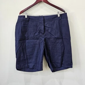 Talbots Womens Perfect Bermuda Short Plus Size 16W Navy Classic Vacation Golf - Picture 1 of 9