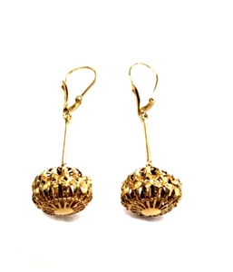 18K Yellow Gold Chandelier/Drop/Dangle Earrings -3.7 grams - Picture 1 of 7