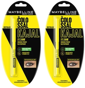 Maybelline New York The Colossal Kajal Waterproof 24Hrs Black 0.35g( Pack of 2 ) - Picture 1 of 6