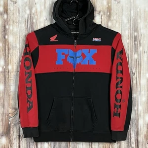 FOX RACING PARA HOMBRES XL CREMALLERA COMPLETA POLAR SUDADERA CON CAPUCHA MX MOTOCROSS DIRTBIKE HONDA HRC ROJO - Imagen 1 de 12