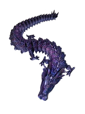 Articulated Toothblade Dragon 14.2" PLA Silk Red Blue Green 3D Printed Gift - Image 1 of 4
