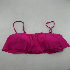 La Blanca Bikini Schwimm Oberteil Damen 14 Rosa Rüschen Bandeau Träger Abnehmbare Cups Neu - Bild 1 von 5