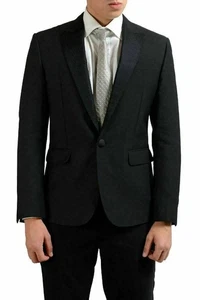 Dsquared2 Wool Silk Black One Button Men's Blazer US 40 IT 50 - Picture 1 of 4