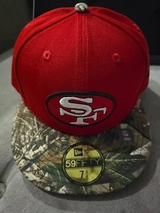 New Era San Francisco 49ers 2-Tone Camo 59FIFTY Fitted Hat Cap 7 3/4 Red NFL - Picture 1 of 4