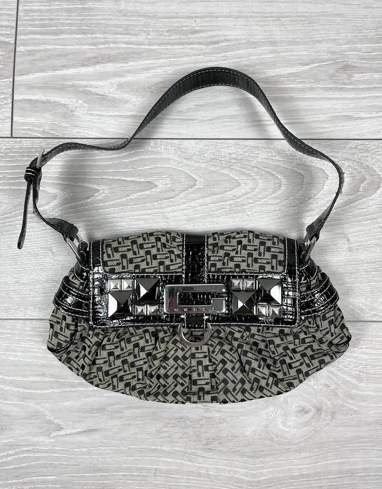 Guess Vintage 00s Y2K Tachonado Hebilla Monograma Mujer Bolso Talla Única - Imagen 1 de 4