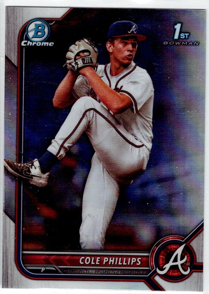 2022 Bowman Draft Chrome Refractor Cole Phillips #BDC-90 RC Braves - Image 1 of 1