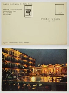 Vtg Holiday Inn Downtown Erie PA Night Pool Reflection Architecture Chrome PC - Picture 1 of 1