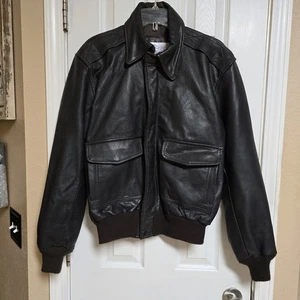 Excelled Leather Bomber Type A-2 Jacket Brown Made In USA Men's Medium - Picture 1 of 8