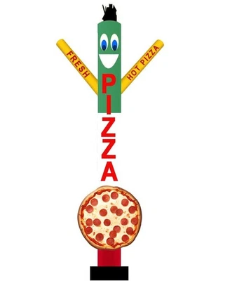 Tubo inflable de aire para pizza de 18 pies de alto para hombre bailarín con letrero de pizza delicioso fresco... Foto 1 de 4