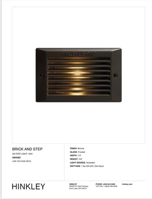 Hinkley® 58025BZ Luz de Paso, (1) Lámparas Lámpara LED, 120 V, Bronce Foto 1 de 2