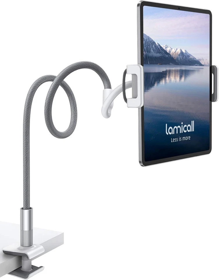 Gooseneck Tablet Holder Lamicall Stand Flexible Arm Clip Gray LS 02