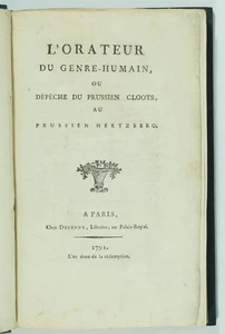 Der Menschenredner oder Depesche des Preußen Cloots in Hertzberg - 1791 - Bild 1 von 1