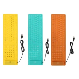 Foldable Silicone Keyboard 108 Keys Silicone Foldable USB Wired Waterproof Mu FY - Bild 1 von 31