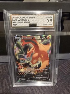 AGS 9.5 CHARIZARD V 154 BRILLIANT STARS ALT ART SWORD & SHIELD POKEMON MINT + - Picture 1 of 1