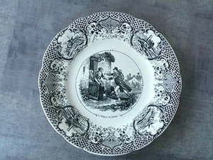 ANCIENNE ASSIETTE SARREGUEMINES " LE RETOUR DU SOLDAT" N° 2 - SERIE ROMANTIQUE - Picture 1 of 1
