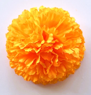 Pinza para el pelo de flores falsas de seda artificial clavel naranja brillante de 3,5" Foto 1 de 2