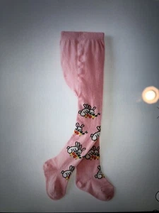 New Hanna Anderson Bunny Footed Tights Rose Pink Size 90 US 3 - Picture 1 of 4