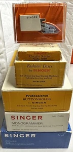 Singer Sewing Machine Accessory Bundle Slant Needle Zig Zag Six Vintage Pieces - Picture 1 of 19