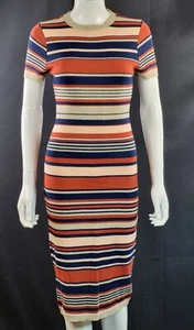 Missguided Gold Striped Sparkly Knit Bodycon Dress UK S EU 38 Acrylic Mix - Picture 1 of 8