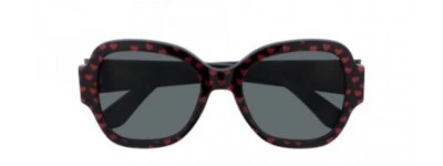 Saint Laurent black / Red Heart Pattern Plastic Frame Sunglasses - Image 1 of 4
