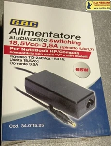 POWER NOTE 65-D4 - ALIMENTATORE PER NOTEBOOK HP 18,5V 65W CON SPINOTTO 4,8X1,7MM - Foto 1 di 7