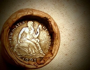 Wheat Small Cent Roll •1891 Seated Liberty Dime & F 1921 Lincoln • Earlies / PDS - Picture 1 of 10