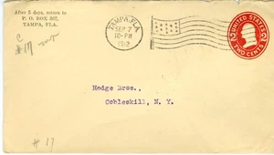 Envelope Tampa FL to Cobleskill New York 9/7/1912 - Picture 1 of 2
