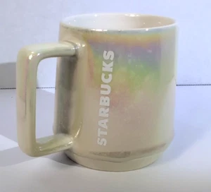 Starbucks 2019 12oz Pearl Iridescent Pastel Rainbow Coffee Mug - EUC - Picture 1 of 7