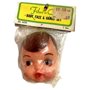 Fibre Craft Vintage Doll Baby Face & Hands Set 4233 In Original Package - Imagen 1 de 3