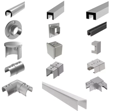Glasleistenrohr Acciaio Inox Profilo Nutrohr Tondo Quadrato Vetro V2A Corrimano - Immagine 1 di 4