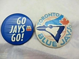 LOT 2 PINS BUTTONS Vintage Toronto Blue Jays McDonalds  - Picture 1 of 3