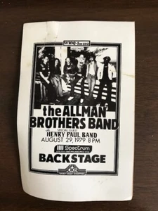 ALLMAN BROTHERS BAND - Henry Paul Band - backstage pass BLACK - 8/29/79 Spectrum - Picture 1 of 4