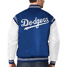 MLB Los Angeles LA Dodgers Satin Varsity Jacket Full-snap Embroidery logos