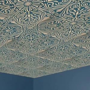 Ceiling Tiles, Glue Up 20" x 20", Decorative, Foam, ASTANA Gold Green, 40 pieces - Picture 1 of 4