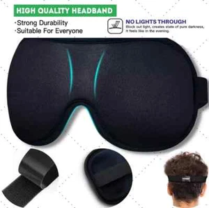 3D Augenmaske Schlaf Gepolstert Seide Trockene Augen Maske für Männer Frauen Schatten Augenbinde Ruhe - Bild 1 von 9