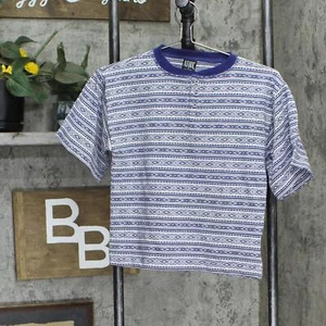 Ad Hoc Youth Boys Henley Vintage Knit Shirt Top 16659a42c5e429 Blue Patterned 6 - Picture 1 of 4