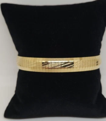 Brazalete Omega Aurafin Italiano Flexible Oro Amarillo 14k 9.5mm 7 Pulgadas 15 Gramos Foto 1 de 4
