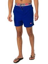 Diesel Men's Visper Double Waistband Swim Shorts, Blue