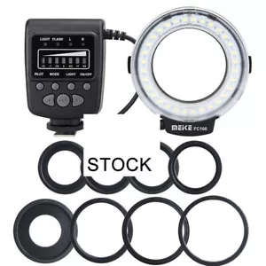 Meike FC100 LED Macro Ring Flash Light for Canon Nikon Pentax Olympus Camera - Picture 1 of 8
