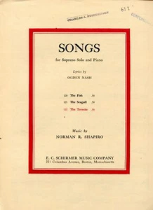 Partitura Canciones Ogden Nash Norman Shapiro Soprano Solo Piano La Termita 1961 - Imagen 1 de 2