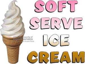 SOFT SERVE ICE CREAM CONE VINYL DECAL (CHOOSE SIZE) CONCESSION STAND BOARDWALK - Picture 1 of 6