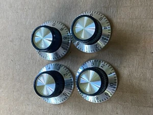 4 New Vintage Black & Silver Numbered 1" Knobs for Guitar or Amp - Picture 1 of 7