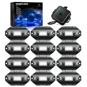 MICTUNING C1 12 cápsulas RGBW LED luces de roca kit de luces de neón inferiores Bluetooth APP - Imagen 1 de 8