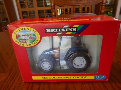 Vintage 1999 Britains (Ertl) 1:32 New Holland Ford 6635 Tractor w/MFWD #9487 NIB - Image 1 of 4